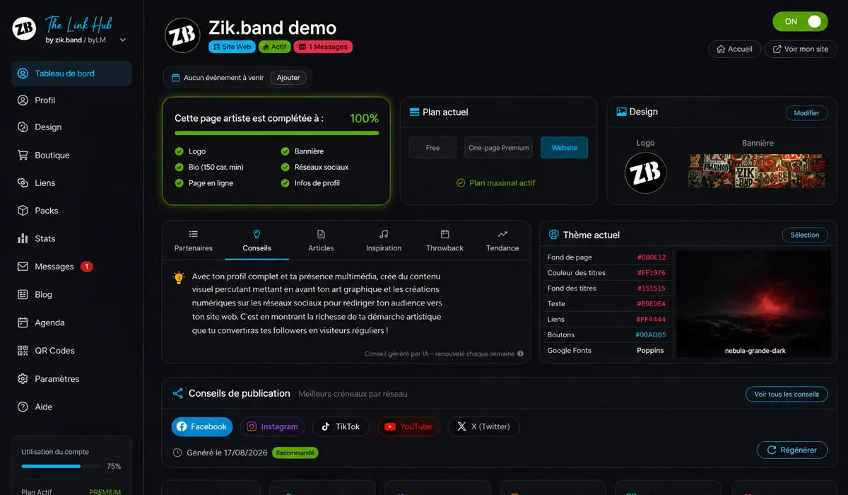 Zik.band - une plateforme SaaS pour musiciens indépendants